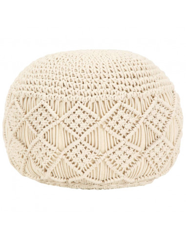 Pouf Lavorato a Mano in Macramé 45x30 cm in Cotone