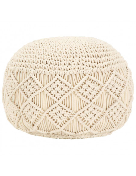 Pouf Lavorato a Mano in Macramé 45x30 cm in Cotone