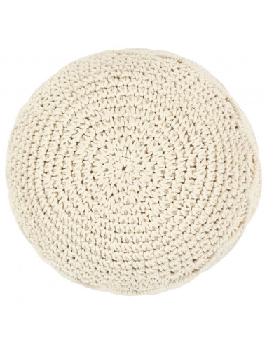 Pouf Lavorato a Mano in Macramé 45x30 cm in Cotone