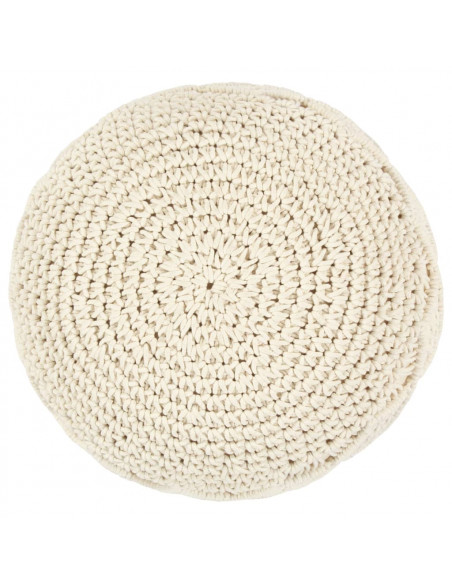 Pouf Lavorato a Mano in Macramé 45x30 cm in Cotone