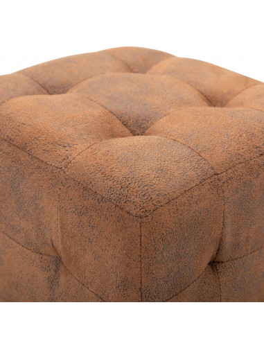 Pouf 2 pz Marrone 30x30x30 cm in Similpelle Scamosciata