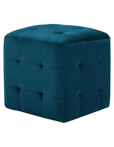 Pouf 2 pz Blu 30x30x30 cm in Velluto