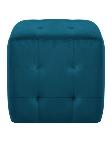 Pouf 2 pz Blu 30x30x30 cm in Velluto