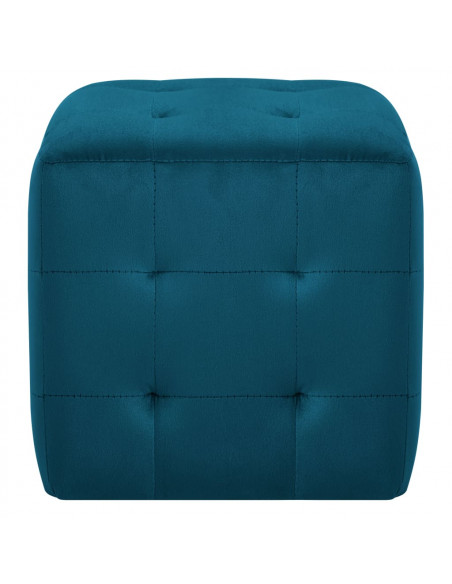 Pouf 2 pz Blu 30x30x30 cm in Velluto