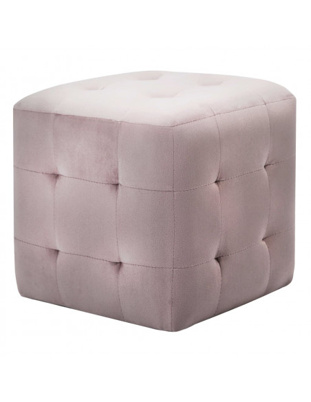 Pouf 2 pz Rosa 30x30x30 cm in Velluto