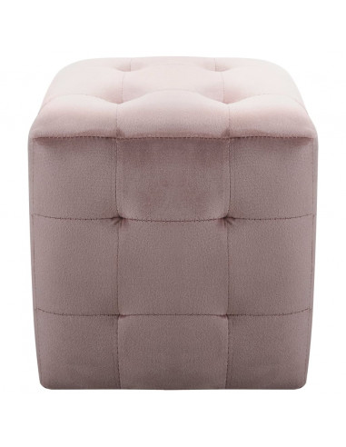 Pouf 2 pz Rosa 30x30x30 cm in Velluto