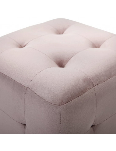 Pouf 2 pz Rosa 30x30x30 cm in Velluto