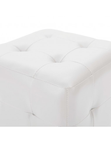 Pouf 2 pz Bianco 30x30x30 cm in Similpelle