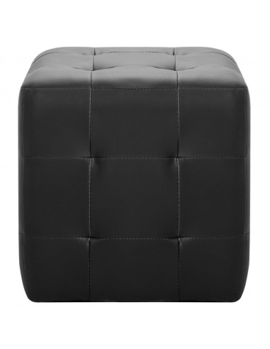 Pouf 2 pz Nero 30x30x30 cm in Similpelle