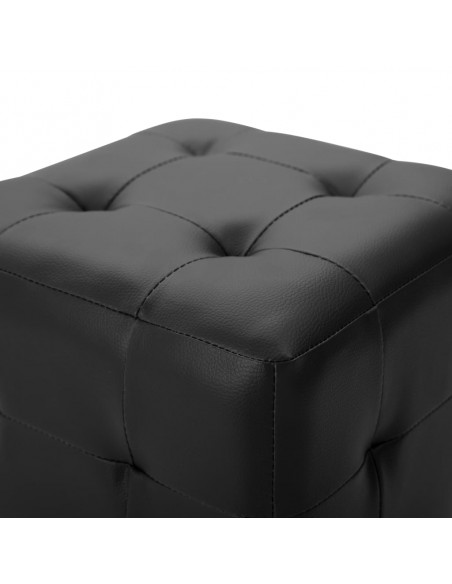 Pouf 2 pz Nero 30x30x30 cm in Similpelle