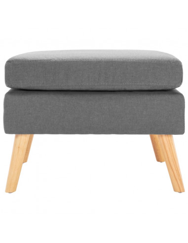 Poggiapiedi Grigio Chiaro in Tessuto