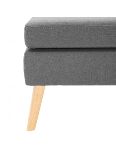 Poggiapiedi Grigio Chiaro in Tessuto