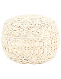 Pouf Lavorato a Mano in Macramé 45x30 cm in Cotone 2
