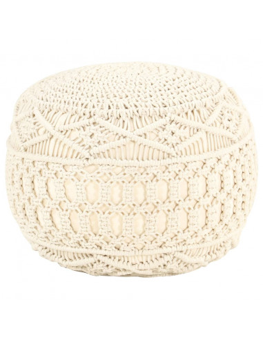Pouf Lavorato a Mano in Macramé 45x30 cm in Cotone