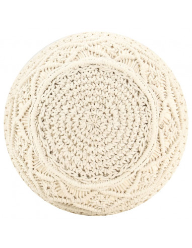 Pouf Lavorato a Mano in Macramé 45x30 cm in Cotone