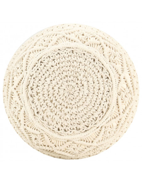 Pouf Lavorato a Mano in Macramé 45x30 cm in Cotone