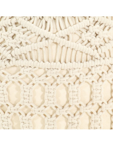 Pouf Lavorato a Mano in Macramé 45x30 cm in Cotone