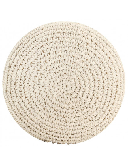 Pouf Lavorato a Mano in Macramé 45x30 cm in Cotone