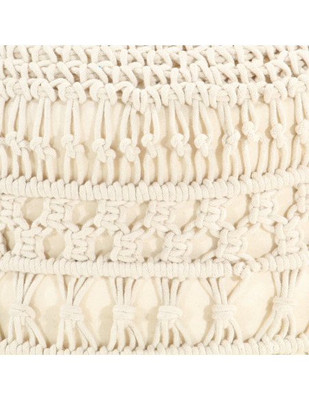 Pouf Lavorato a Mano in Macramé 45x30 cm in Cotone