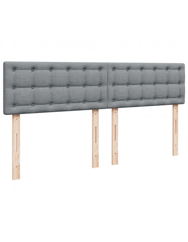 Giroletto a Molle con Materasso Grigio Chiaro180x200 cm Tessuto