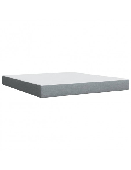Giroletto a Molle con Materasso Grigio Chiaro180x200 cm Tessuto
