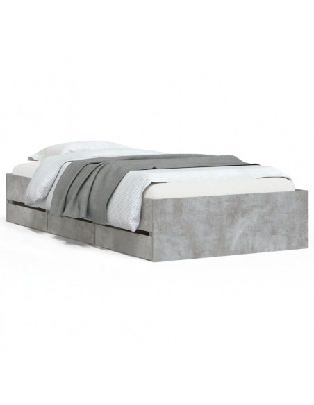 Giroletto Cassetti Grigio Cemento 100x200 cm Legno Multistrato