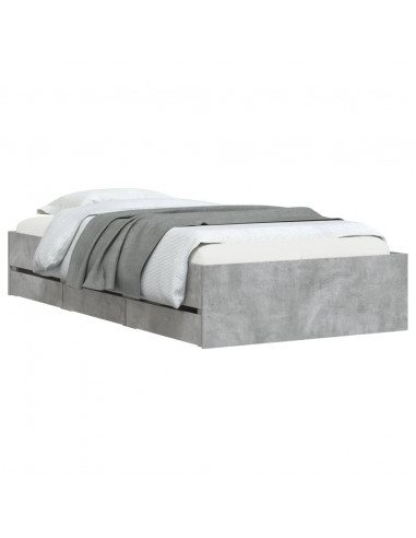 Giroletto Cassetti Grigio Cemento 100x200 cm Legno Multistrato