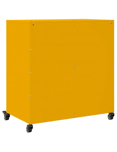 Credenza Giallo Senape 68,5x39x72 cm Acciaio Laminato a Freddo