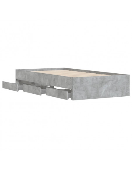 Giroletto Cassetti Grigio Cemento 100x200 cm Legno Multistrato