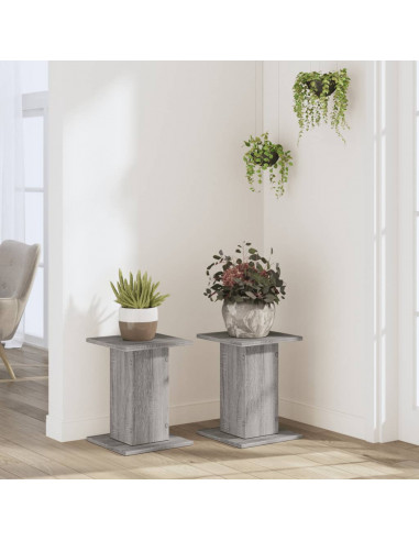 Supporti per Piante 2 pz Grigio Sonoma 30x30x40cm in Truciolato