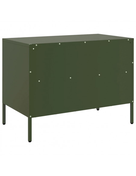 Mobile TV Verde Oliva 68x39x50,5cm in Acciaio Laminato a Freddo