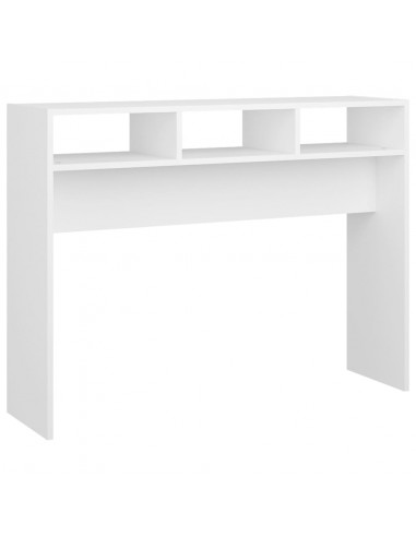 Tavolino Consolle Bianco 105x30x80 cm in Legno Multistrato