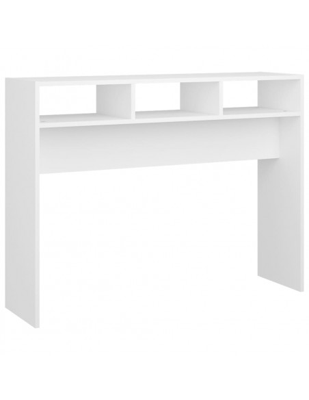 Tavolino Consolle Bianco 105x30x80 cm in Legno Multistrato