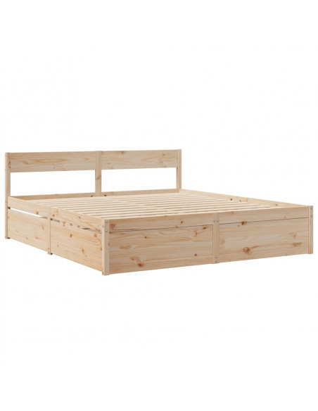 Giroletto con Cassetti 200x200 cm in Legno Massello di Pino