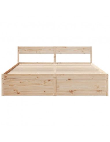 Giroletto con Cassetti 200x200 cm in Legno Massello di Pino