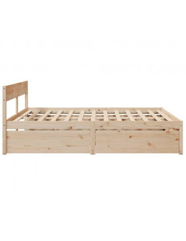 Giroletto con Cassetti 200x200 cm in Legno Massello di Pino