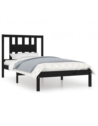 Giroletto Nero in Legno Massello di Pino 100x200 cm