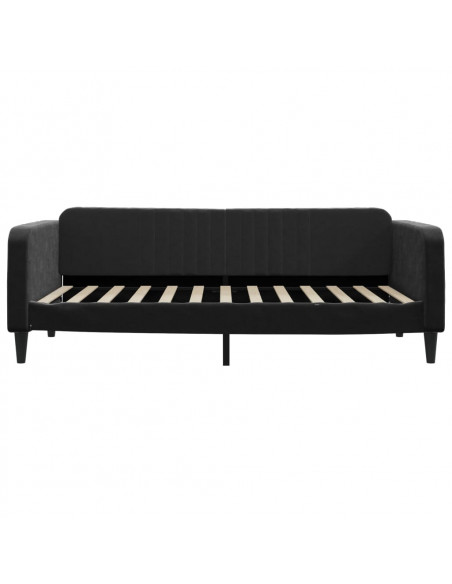 Divano Letto Estraibile con Cassetti Nero 100x200 cm in Velluto