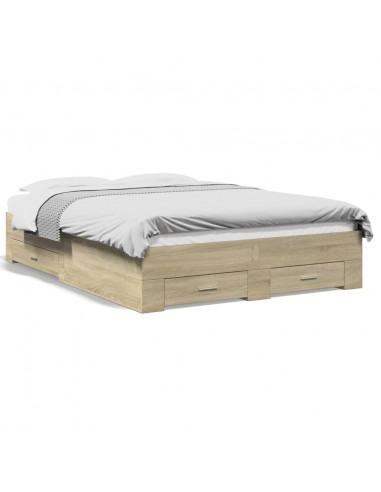 Giroletto Cassetti Rovere Sonoma 140x190 cm Legno Multistrato