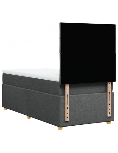 Giroletto a Molle con Materasso Grigio Scuro 100x200 cm Tessuto