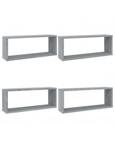 Mensole Cubo Muro 4 pz Grigio Sonoma 60x15x23 cm in Multistrato 2