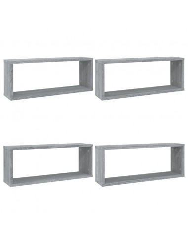 Mensole Cubo Muro 4 pz Grigio Sonoma 60x15x23 cm in Multistrato