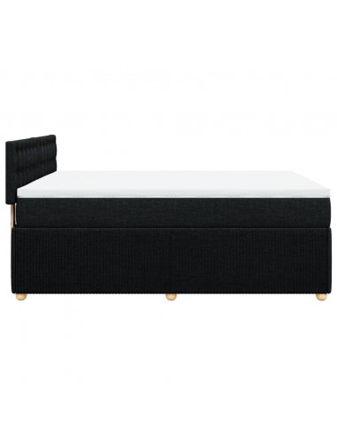 Giroletto a Molle con Materasso Nero 140x190 cm in Tessuto