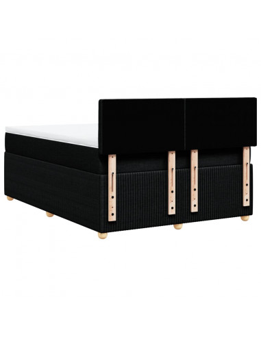 Giroletto a Molle con Materasso Nero 140x190 cm in Tessuto