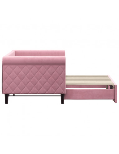 Divano Letto con Letto Estraibile Rosa 80x200 cm in Velluto