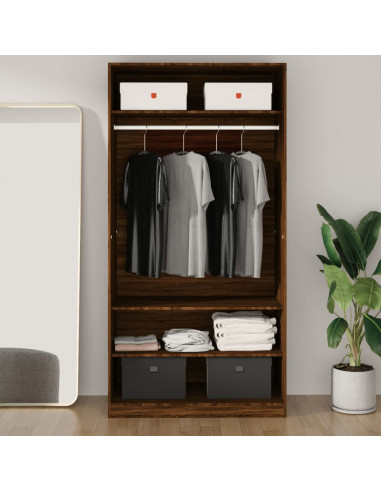 Armadio Rovere Marrone 100x50x200 cm in Legno Multistrato