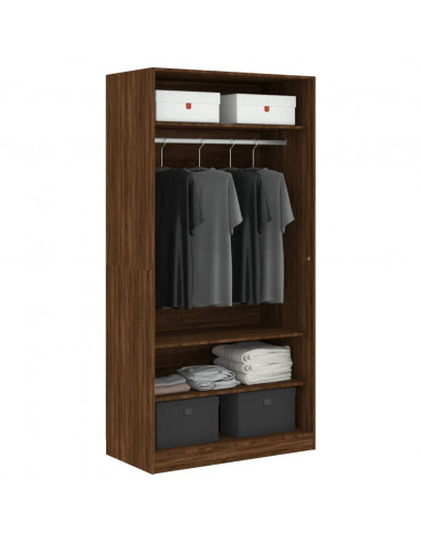 Armadio Rovere Marrone 100x50x200 cm in Legno Multistrato