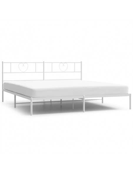 Giroletto con Testiera Metallo Bianco 183x213 cm