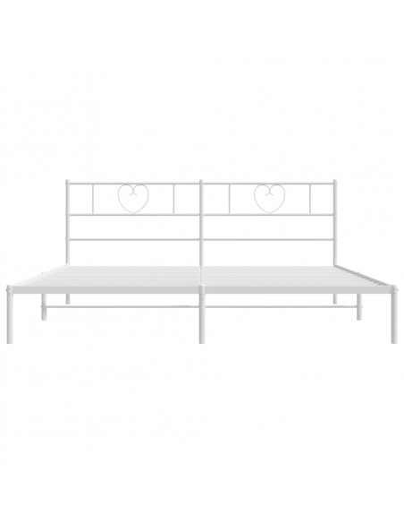 Giroletto con Testiera Metallo Bianco 183x213 cm