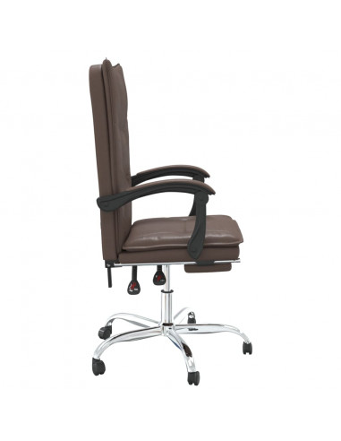 Poltrona da Ufficio Reclinabile Marrone in Similpelle